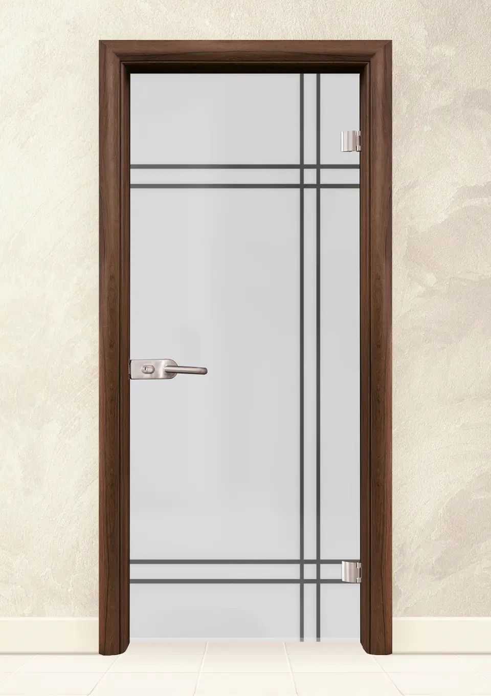 Стъклена интериорна врата Sand G 13-8, Орех