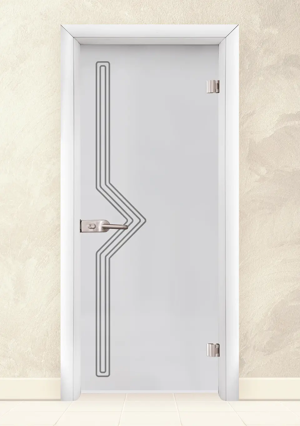 Стъклена интериорна врата Sand G 13-9,, Бяла