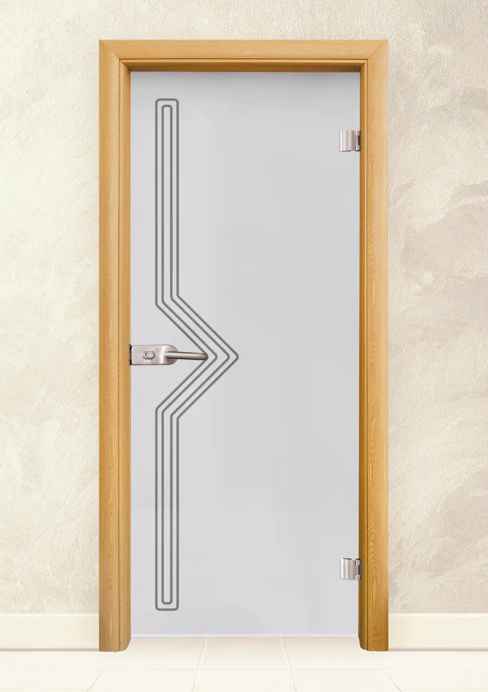 Стъклена интериорна врата Sand G 13-9, Светъл дъб