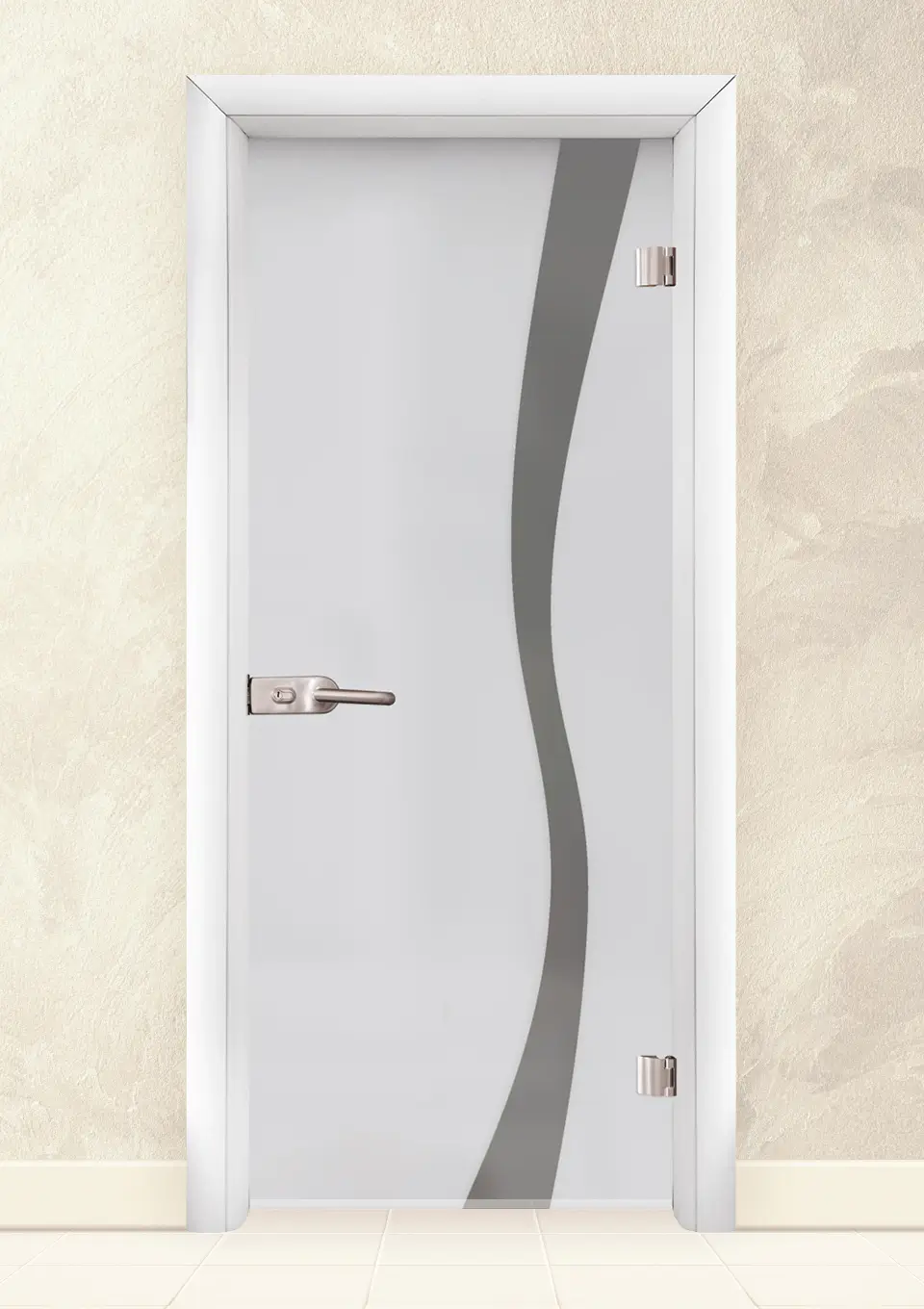 Стъклена интериорна врата Sand G 14-1, Бяла